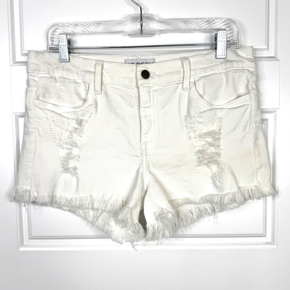 WILDFOX The Ruby NEW Denim Cutoff Shorts Size 31 White Sand RARE Brand New